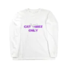 BlackbirdのCAT VIBES ONLY purple for people ロングスリーブTシャツ