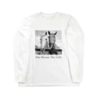 SHOP HAPPY HORSES（馬グッズ）のスピプー（モノクロ） Long Sleeve T-Shirt