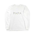 famille-ふぁみーゆ-の家族ペアプラネタリウム文字　PAPA ロングスリーブTシャツ