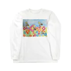 hal's SHOPのミツバチとお花畑 Long Sleeve T-Shirt