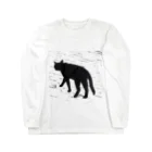 HIYOKOMARUのクールな黒猫 ロングスリーブTシャツ