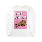 保護猫Dotcham City のBest Friend ピンク ロングスリーブTシャツ