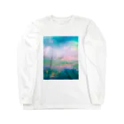 【ホラー専門店】ジルショップの油絵風の癒しデザイン(ターコイズブルー) Long Sleeve T-Shirt