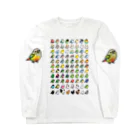 Cody the LovebirdのChubby Bird 鳥さん大集合 ロングスリーブTシャツ