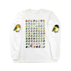 Cody the LovebirdのChubby Bird 鳥さん大集合 Long Sleeve T-Shirt