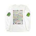 Cody the LovebirdのChubby Bird 鳥さん大集合 ロングスリーブTシャツ