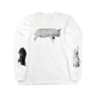 デブ犬画像ショップのSleeping Fat Dog ロングスリーブTシャツ