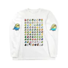 Cody the LovebirdのChubby Bird 鳥さん大集合 ロングスリーブTシャツ