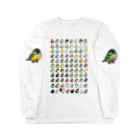 Cody the LovebirdのChubby Bird 鳥さん大集合 ロングスリーブTシャツ