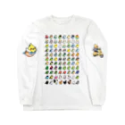 Cody the LovebirdのChubby Bird　鳥さん大集合 ロングスリーブTシャツ