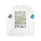 Cody the LovebirdのChubby Bird 鳥さん大集合 Long Sleeve T-Shirt