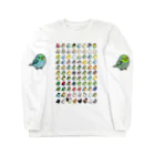 Cody the LovebirdのChubby Bird 鳥さん大集合 ロングスリーブTシャツ