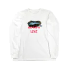 湯けむりshopのメダカ LOVE(文字入り) ロングスリーブTシャツ