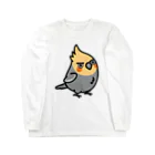 Cody the LovebirdのChubby Bird　ちょっと生意気なオカメインコ ロングスリーブTシャツ