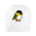 Cody the LovebirdのChubby Bird　ズグロシロハラインコ ロングスリーブTシャツ