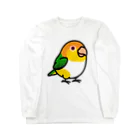 Cody the LovebirdのChubby Bird　シロハラインコ ロングスリーブTシャツ