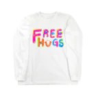 マジシャンもやしくんのショップのフリーハグ／FREE HUGS Long Sleeve T-Shirt