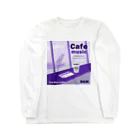 Teal Blue CoffeeのCafe music - Waiting time - ロングスリーブTシャツ