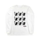 オクマーSUZURIショップのしっぽピーン　黒猫ちゃんマウンテン Long Sleeve T-Shirt