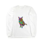 ０２０２のカラフルキャット ロングスリーブTシャツ