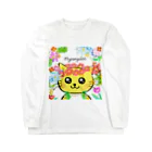 にゃんぴーのお花のうるにゃん（アップ） Long Sleeve T-Shirt