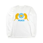 保護猫支援ショップ・パール女将のお宿のpeace ウクライナカラー2 ロングスリーブTシャツ