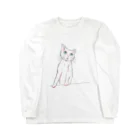 Aimé le chatのかわいいちゃんおめめきらきらTシャツ ロングスリーブTシャツ