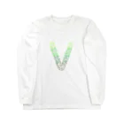 neoacoのAlphabet V -gradation leafs style- ロングスリーブTシャツ