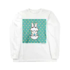 WORDMAN　SHOPのたまごドットからうさぎ誕生？うさぎビッグ青！！！ Long Sleeve T-Shirt