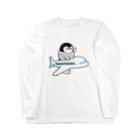 DECORの心くばりペンギン　飛行機ver. Long Sleeve T-Shirt