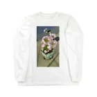 蓮花な日々 猫とお花たちの桜柄 Long Sleeve T-Shirt