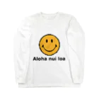 Aloha nui loaのドットスマイリー ロングスリーブTシャツ