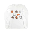 肉球書庫（絵）の猫ちゃんたち 롱 슬리브 티셔츠