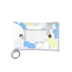 なでしこ@デザインの花柄×ウサギ Mini Clear Multipurpose Case