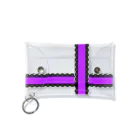 みかんの実のアクスタケース リボン黒レース purple Mini Clear Multipurpose Case