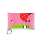NOUKUのイチゴとカエル 미니 투명 동전 지갑