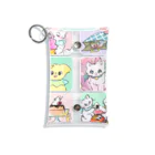 猫のあいさつのねこや女の子たち Mini Clear Multipurpose Case