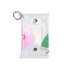 まめるりはことりのお花とシロハラインコちゃん【まめるりはことり】 Mini Clear Multipurpose Case