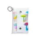 水島ひねのKnitted Mushrooms Mini Clear Multipurpose Case