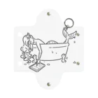 サトウノリコ*の浴室でタブレットを使う人魚【くろ】 ミニクリアマルチケース