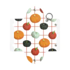 ハロウィンショップの四色かぼちゃ赤チェック ミニクリアマルチケース