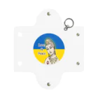 諭苑のSUZURI店のLove＆Peace観世音菩薩ウクライナ国旗背景 Mini Clear Multipurpose Case