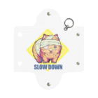 ナツの西瓜屋のSLOW DOWN イエロー ミニクリアマルチケース