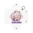 ナツの西瓜屋のSLOW DOWN ピンク ミニクリアマルチケース