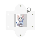 yoiyononakaの虎縞白猫のまなざし08 Mini Clear Multipurpose Case