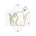かわいいもののおみせ　いそぎんちゃくの仲良し猫　サバ白&白 Mini Clear Multipurpose Case