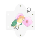 まめるりはことりのお花とシロハラインコちゃん【まめるりはことり】 Mini Clear Multipurpose Case