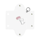 刺繍雑貨 水緒  @SUZURIの猫ちゃんとハスの花 ミニクリアマルチケース