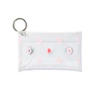 Charmyraのdiagonal grid-heart_mini_clr_pk Mini Clear Multipurpose Case