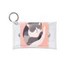 銀の時の寝ている猫のイラスト Mini Clear Multipurpose Case